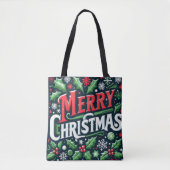 Tote Bag Joyeux Noël noir (Devant)