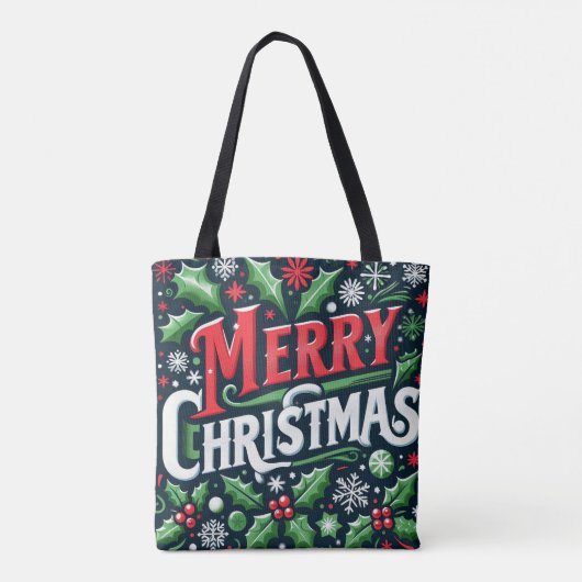 Tote Bag Joyeux Noël noir (Dos)