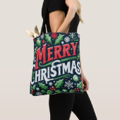Tote Bag Joyeux Noël noir (De près)