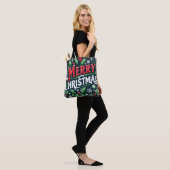 Tote Bag Joyeux Noël noir (Sur le modèle)