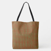 Tote Bag Joyeux Noël Plaid Rouge Vert Père Noël (Dos)