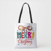 Tote Bag Joyeux Noël Préparé Coquette Bow Noël (Devant)