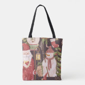 Tote Bag Joyeux Noël rétro Vintage Père Noël (Dos)