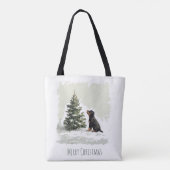 Tote Bag Joyeux Noël Rottweiler Chien Arbre de Noël (Dos)