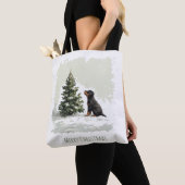 Tote Bag Joyeux Noël Rottweiler Chien Arbre de Noël (De près)