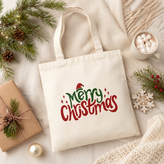 Tote Bag Joyeux Noël Rouge et Vert