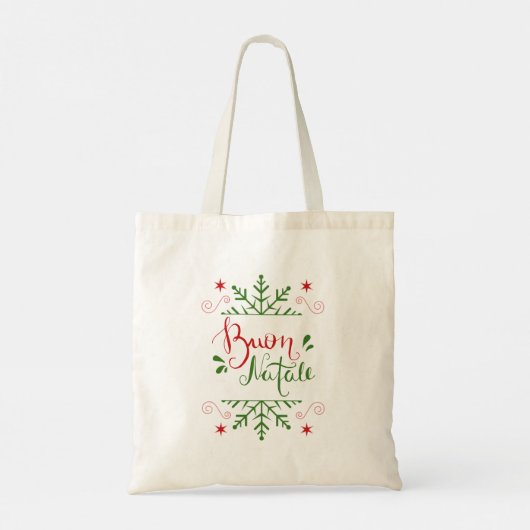 Tote Bag Joyeux Noël Rouge Vert italien (Dos)