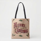 Tote Bag Joyeux Noël rustique 1876 (Devant)