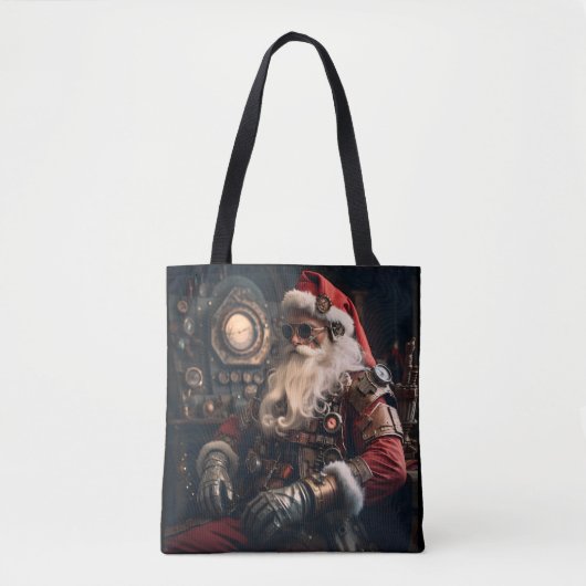 Tote Bag Joyeux Noël Santa Claus steampunk (Devant)