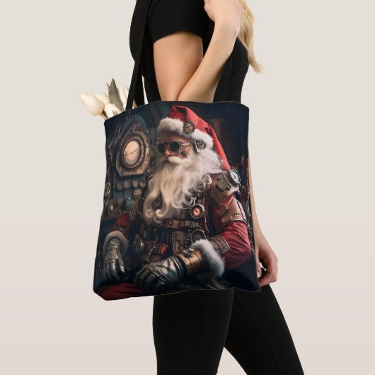 Tote Bag Joyeux Noël Santa Claus steampunk (De près)