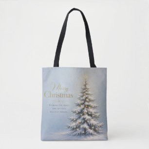 Tote Bag Joyeux Noël Sapin enneigé