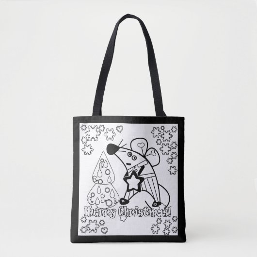 Tote Bag Joyeux Noël Symbole du Nouvel An Souris Caricature (Devant)