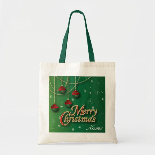 Tote Bag Joyeux Noël vert clair (Devant)