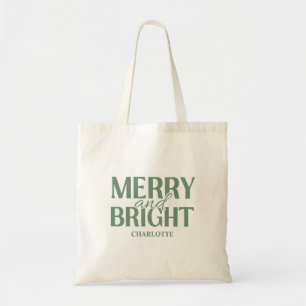 Tote Bag Joyeux Noël Vert Fête de Fin d'Année Lumineux