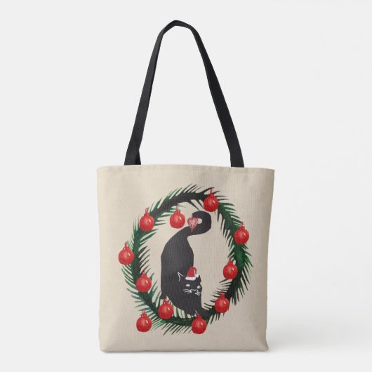 Tote Bag Joyeux Nouvel An Chat (Dos)
