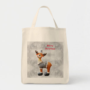 Tote Bag Joyeux orignal de Noël portant un casquette