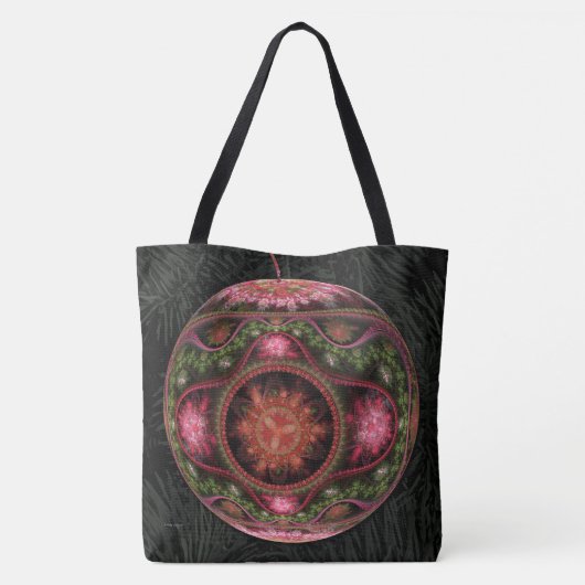 Tote Bag Joyeux ornement d'art fractal (Dos)