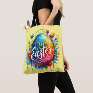 Tote Bag Joyeux Pâques : Vibrant Oeuf de Pâques