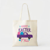Tote Bag Joyeux Pâques Y'all moderne Egg Truck Favoriser (Devant)