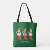 Tote Bag Joyeux Pawlidays Welsh Wire Fox Terrier Chiens (Dos)