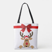 Tote Bag Joyeux Père Noël & Reindeer double face (Dos)