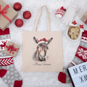 Tote Bag Joyeux petit âne de Noël, coutume