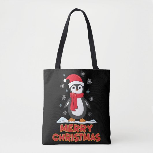 Tote Bag Joyeux Pingouin mignon de Noël (Devant)