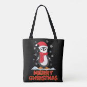 Tote Bag Joyeux Pingouin mignon de Noël (Dos)