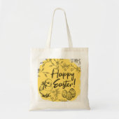 Tote Bag Joyeux poussin de Pâques avec Bow & Eggs (Devant)