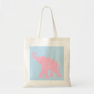 Tote Bag Joyeux rose Elephant-Art Motif moderne