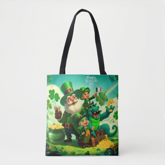 Tote Bag Joyeux Saint Patrick's Day coloré (Devant)