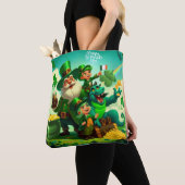 Tote Bag Joyeux Saint Patrick's Day coloré (De près)