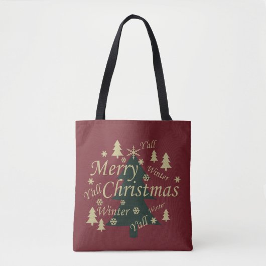 Tote Bag Joyeux sapin de Noël décoré (Devant)
