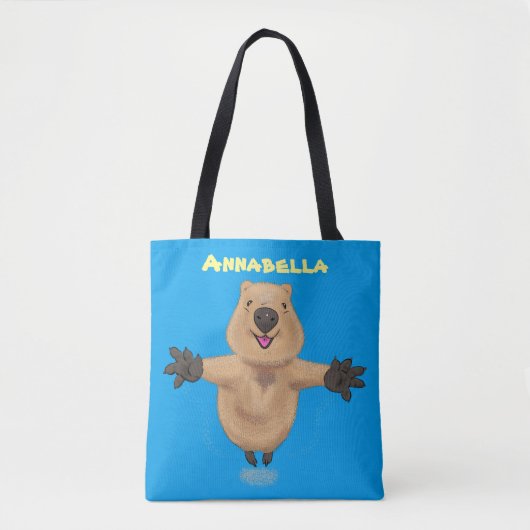 Tote Bag Joyeux sauter quokka dessin animé (Devant)