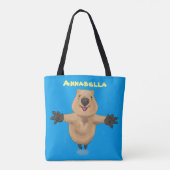 Tote Bag Joyeux sauter quokka dessin animé (Dos)