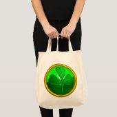 TOTE BAG JOYEUX ST-PATRICK VERT SHAMROCK PIERRE PRÉCIEUSE B (Devant (produit))