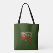 Tote Bag Joyeux texte de Noël Salutation rouge et vert (Dos)