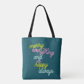 Tote Bag Joyeux Tout Happy Toujours Mint Turquoise Vacances (Dos)