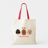 Tote Bag Joyeux Valentines Day Mini Goldendoodle Chiens (Dos)