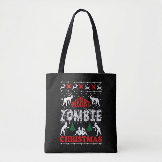 Tote Bag Joyeux Zombie Noël laide Sweat (Devant)