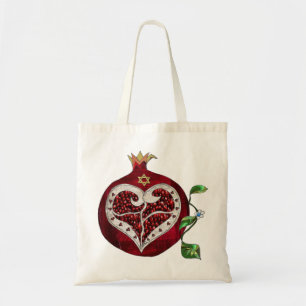 Tote Bag Judaica Pomegranate Heart Hanoukka Rosh Hashanah