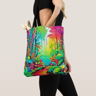 Tote Bag Jungle Arc-en-Ciel : Rêve Vivant