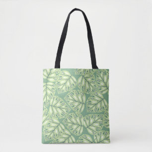 Tote Bag jungle botanique sans couture motif en vert pastel