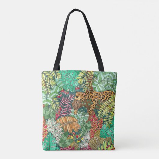 Tote Bag Jungle Gros Chat Bébé couche (Dos)