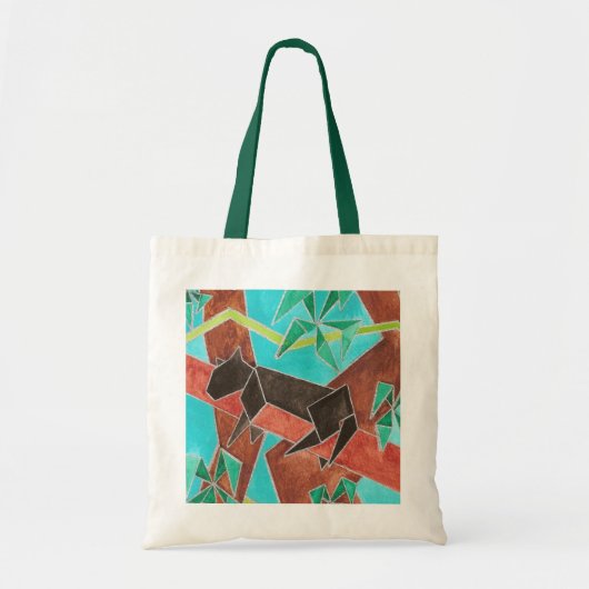 Tote Bag Jungle Panther Original Abstract Art (Devant)