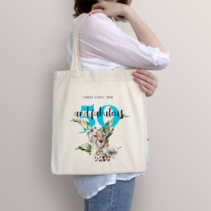 Tote Bag Jungle sauvage Leopard Blue 50e anniversaire drôle