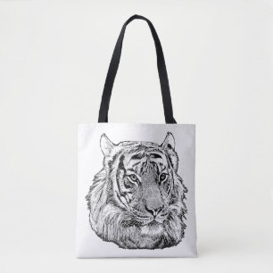 Tote Bag Jungle Tiger Face safari animal nature originale
