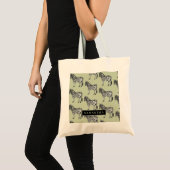 Tote Bag Jungle Zebra Wild Motif & Nom personnalisé (Devant (produit))