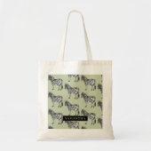 Tote Bag Jungle Zebra Wild Motif & Nom personnalisé (Devant)