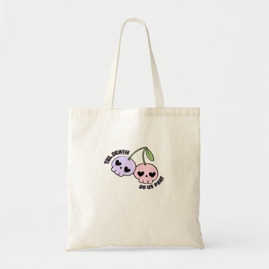 Tote Bag Jusqu'À La Mort Nous Part - Gote Goth Crâne Design (Devant)